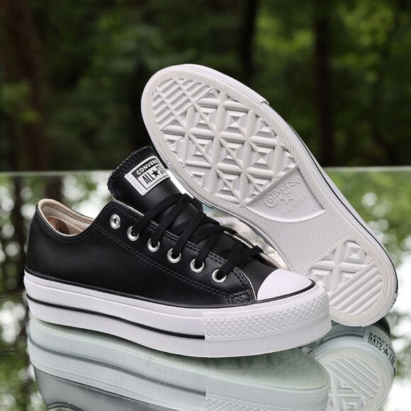 Converse Chuck Taylor All Star Lift Platform Black Leather - Picture 5 of 15